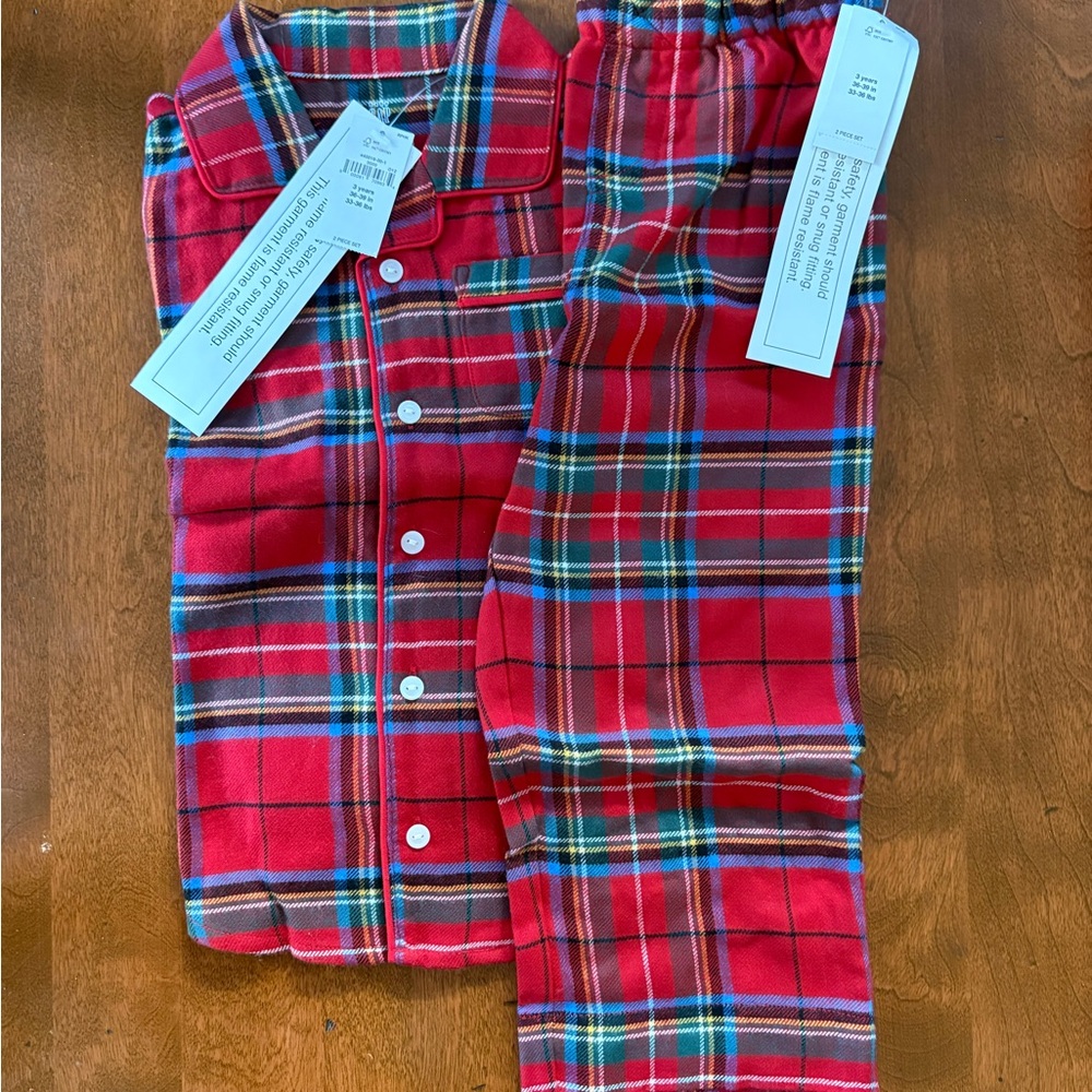 GAP Red and Blue Plaid Kids Pajama Set